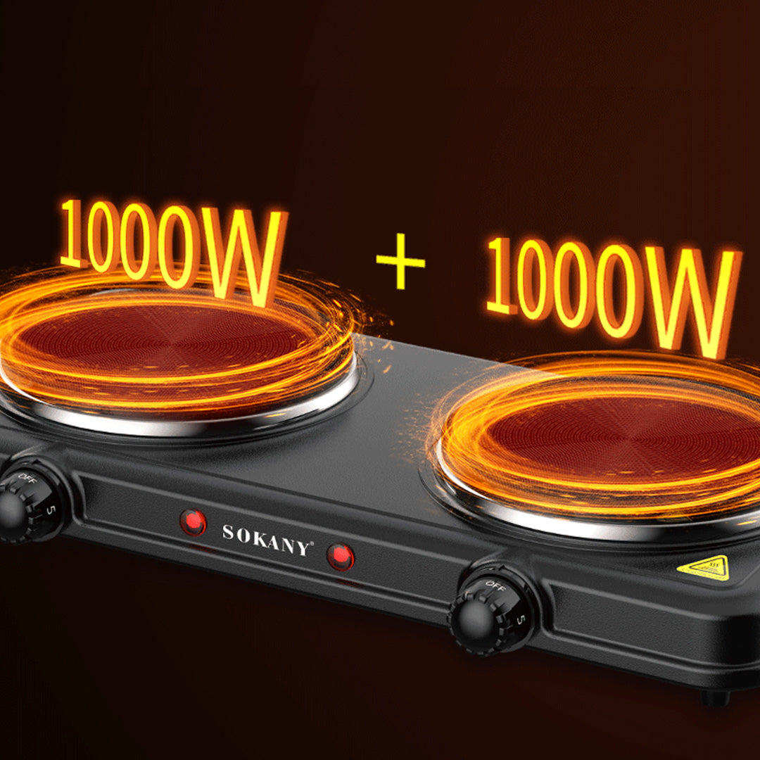 Sokany SK-5107 Electric Hot Plate – 2000W Dual Burner