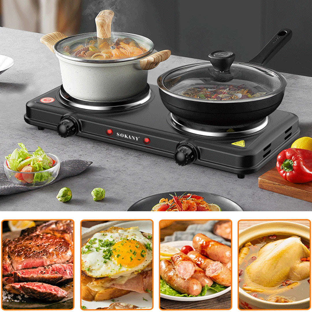 Sokany SK-5107 Electric Hot Plate – 2000W Dual Burner