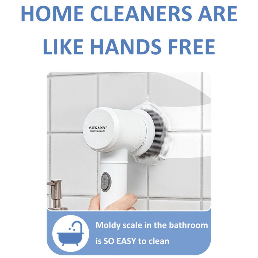 5-in-1 Multi-Function Rechargeable Cleaning Tool Handheld Kitchen Scrubber, wall cleaner, sneaker cleaner