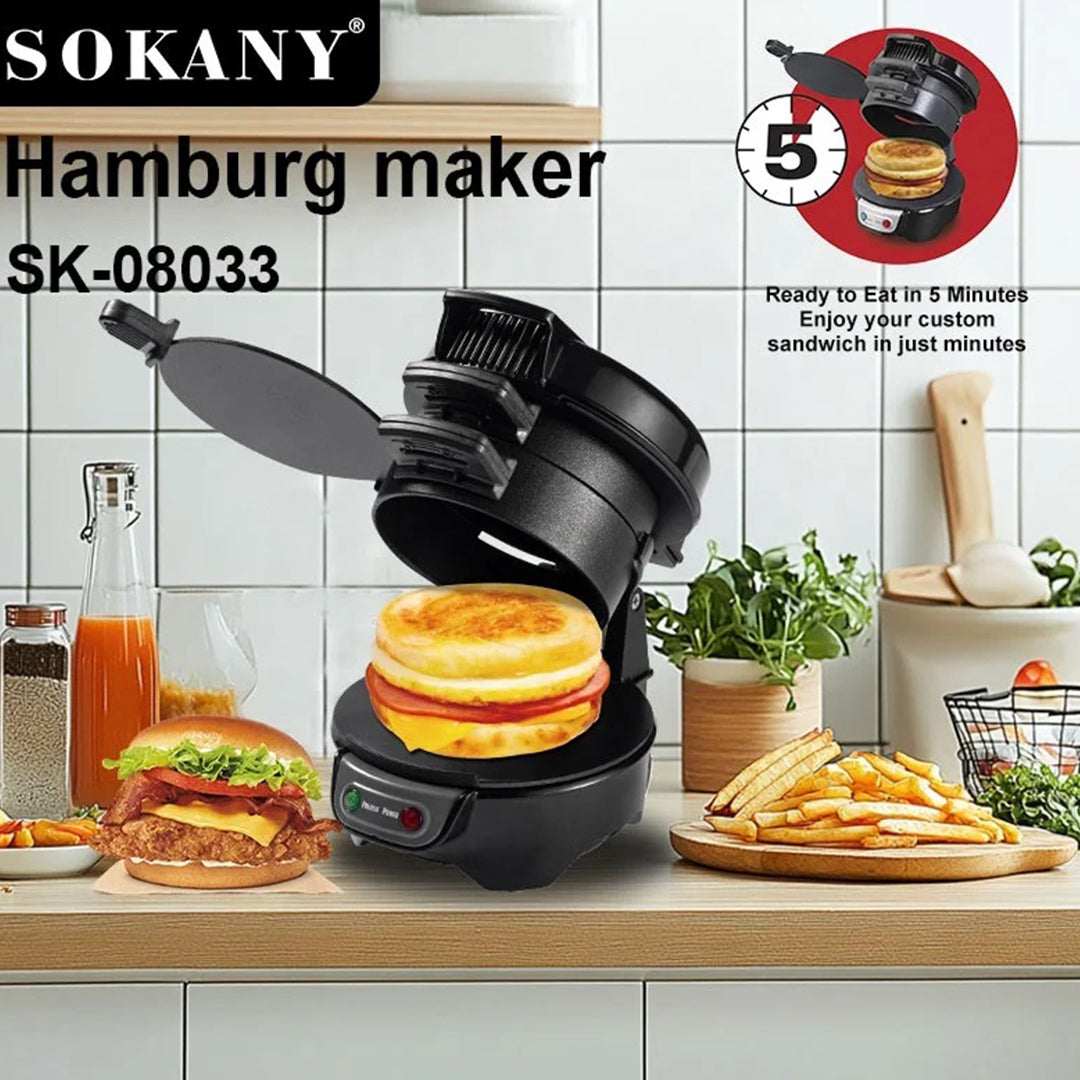 HamBurger Maker, Non-Stick egg , Easy Fast snack burger breakfast machine
