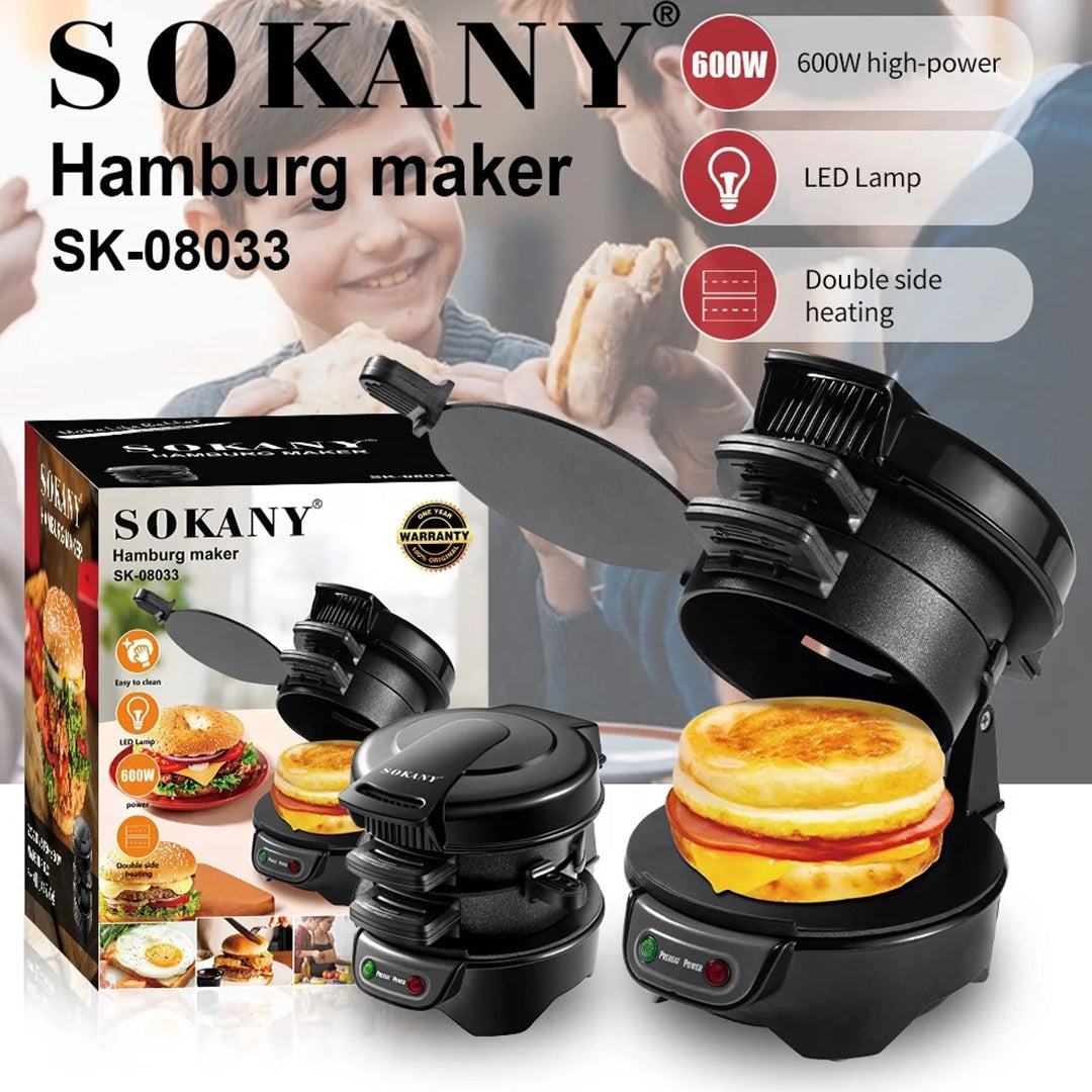 HamBurger Maker, Non-Stick egg , Easy Fast snack burger breakfast machine