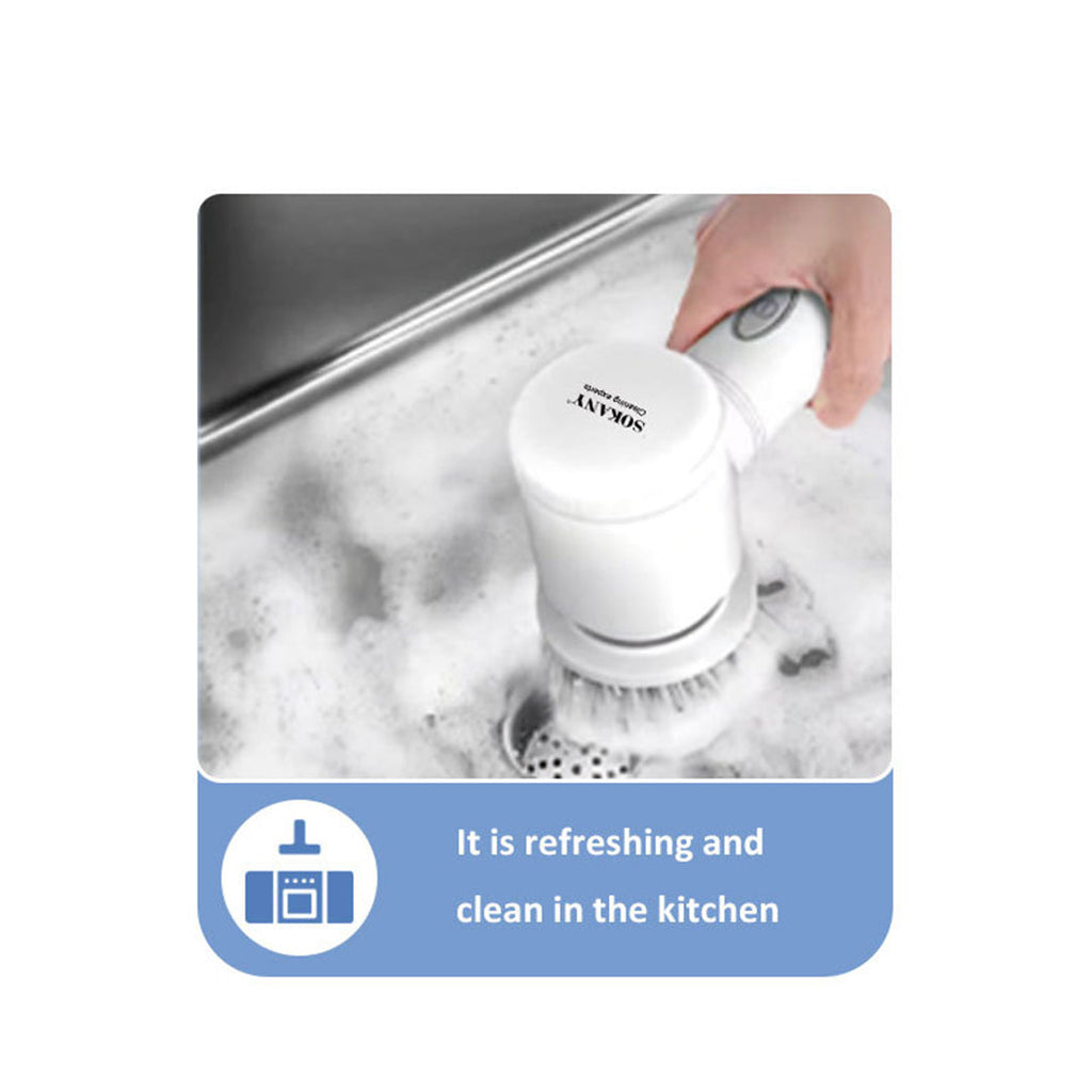 5-in-1 Multi-Function Rechargeable Cleaning Tool Handheld Kitchen Scrubber, wall cleaner, sneaker cleaner