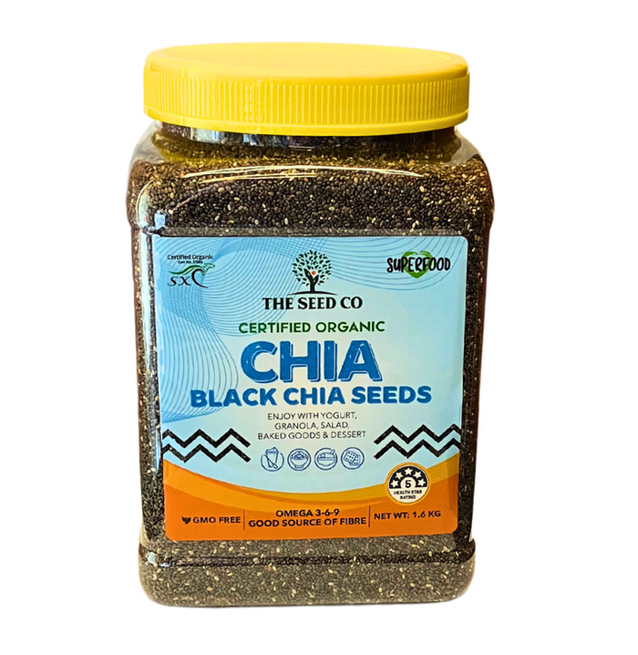 The Seed Co Certified Organic Black Chia Seeds 1.6kg jar