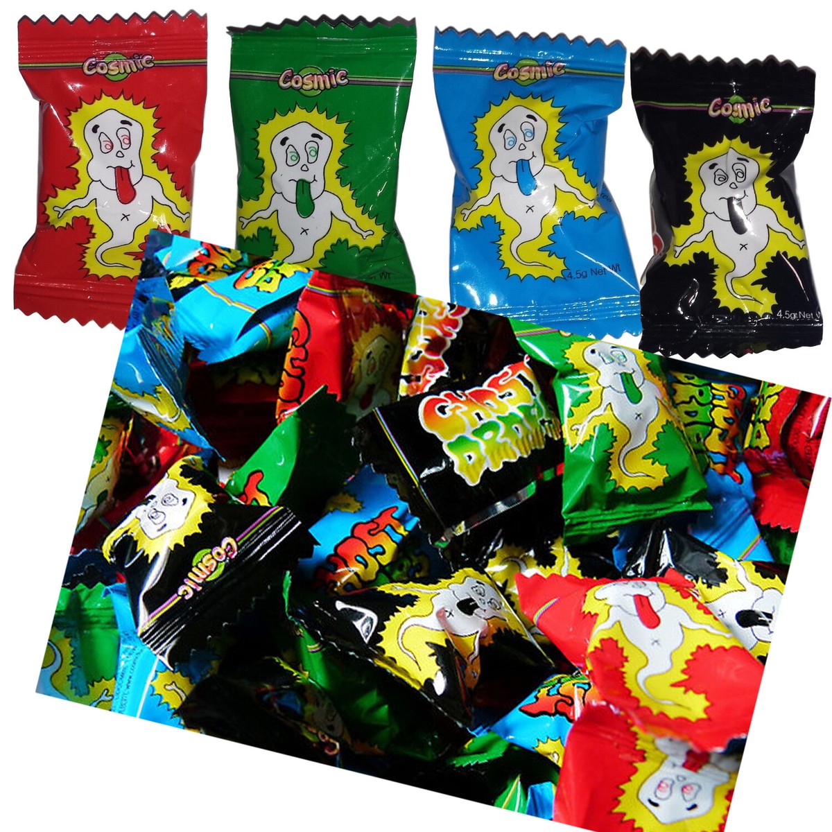 Cosmic Ghost Drops individually wrapped colour changing hard candy 100 piece bulk pack