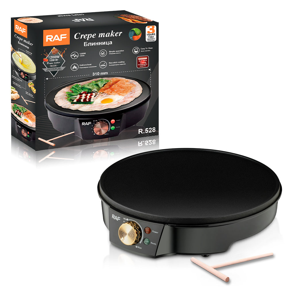 Electric Crepe Maker Roti Pancake Pizza Pan Tortilla Cooker 1200W AU Plug