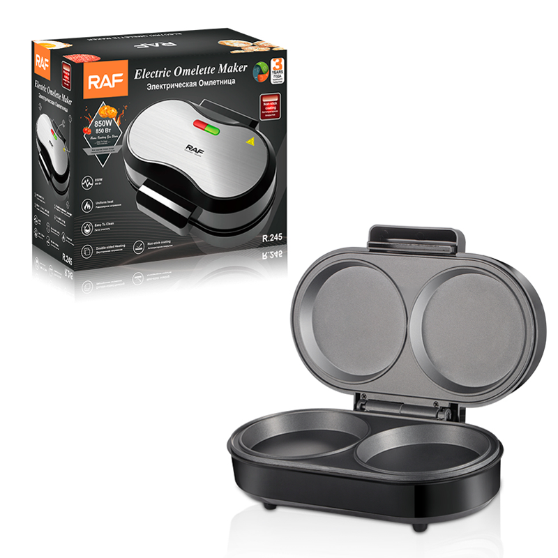 RAF R.245 double omelette maker with two round nonstick cooking compartments and original box