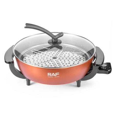 RAF R.5429M 8L electric hot pot with glass lid and removable steamer tray