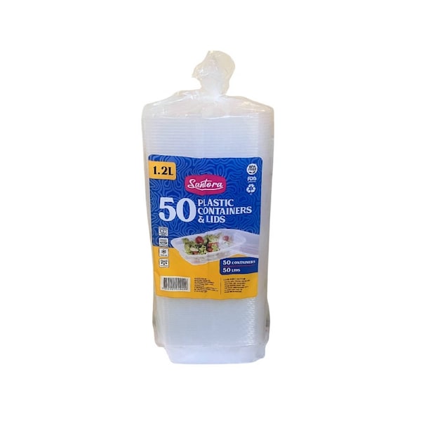 Santora Plastic Containers with Lids 50 Pack