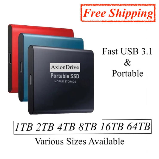 Portable SSD High Speed External Hard Drive USB 3.1 Type-C Hard Disk