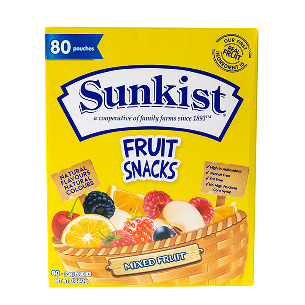 Sunkist Fruit Snacks mixed fruit 23g x 80 pack